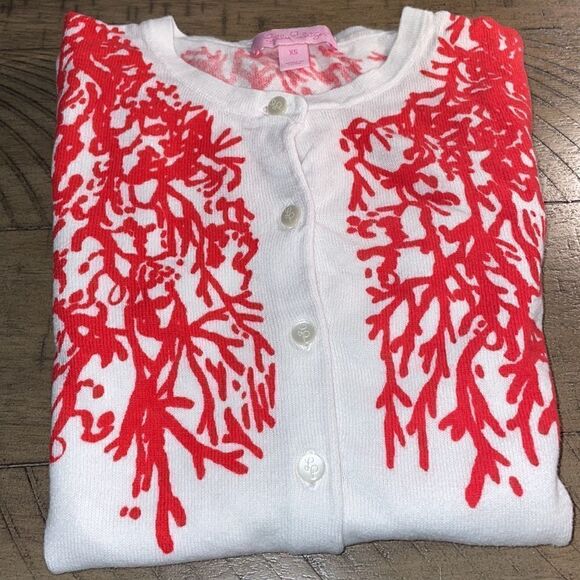 Coral 🪸 Button up Cárdigan in White Hot Coral Red ✈️🌴 Vacation ready! - Picture 9 of 17